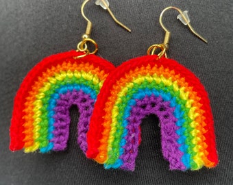 Rainbow Crochet Earrings