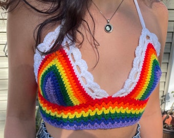 Crochet Crop Top - Flower Child PRIDE top