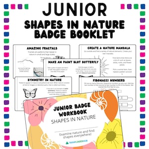 Girl Scouts Junior Shapes in Nature  Badge Booklet - Printable, Digital Download, Worksheet - Girl Scout Juniors