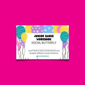 Girl Scout Junior Social Butterfly Badge Booklet - Printable, Digital Download, Worksheet