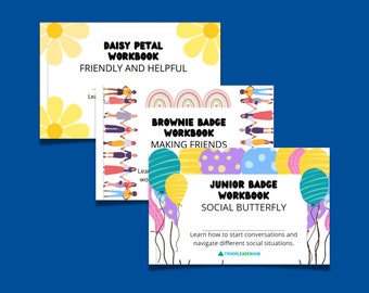 Girl Scout Friendly and Helpful, Making Friends, and Social Butterfly Badge Booklet Bundle, Printable, Worksheet, Daisies, Brownies, Juniors