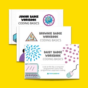 Girl Scout Daisy, Brownie, Junior Coding Basics Badge Booklet Bundle - Printable, Digital Download, Worksheet