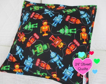 Original Pajama Sham | robot pillow | quilted sham | kids' sham | Kids' Pajama Pocket | pajama pouch | robot pillow sham