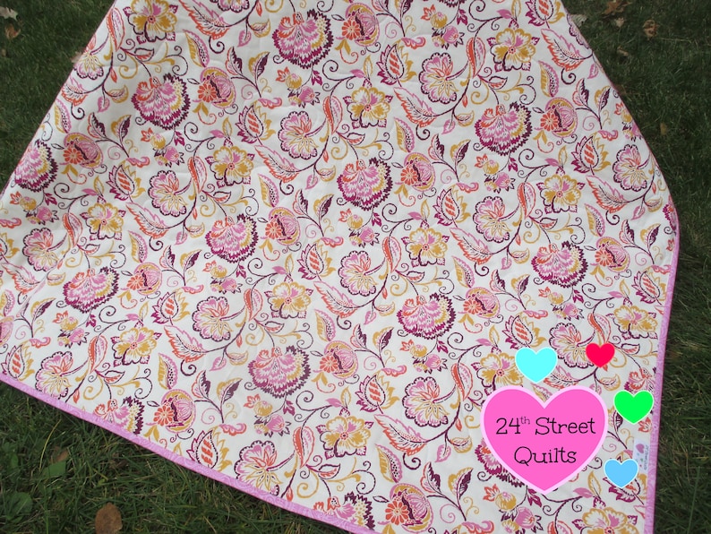 Baby Gifts Crib Quilts Pink /& Yellow Floral Baby Quilt Baby Quilts Baby Quilt Crib Quilt Baby Shower Gift
