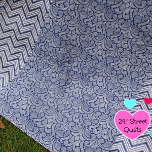 Crib Quilt | Baby Quilt | Baby Quilts | Crib Quilts | Baby Shower Gift | Baby Gifts | Blue Chevron Baby Quilt