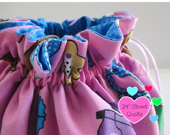 Girl Scout drawstring pouch | fully lined girl's purse | drawstring storage bag | cotton purse | dice bag | d & d storage