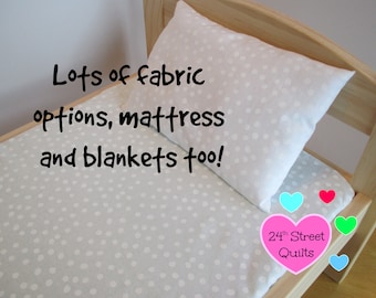 CUSTOM Doll Bed Fitted Sheet & Pillow |  IKEA Duktig Bedding | Cat, Bunny, Pet Bed