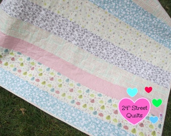 Crib Quilt | Baby Quilt | Baby Quilts | Crib Quilts | Baby Shower Gift | Baby Gifts | Pastel Floral Baby Quilt