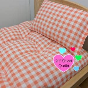 CUSTOM Gingham Doll Mattress & Pillow | IKEA Duktig Bedding | Cat, Bunny, Pet Bed