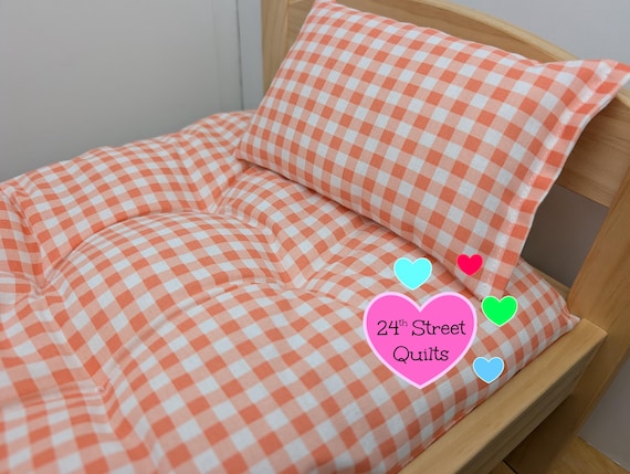 CUSTOM Gingham Doll Mattress & Pillow | IKEA Duktig Bedding | Cat, Bunny, Pet Bed