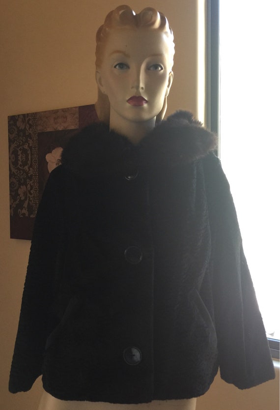 black fur evening jacket