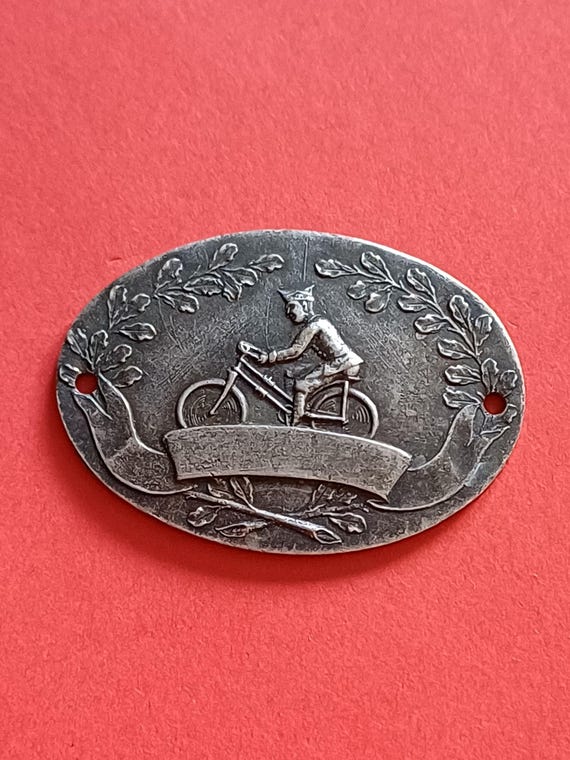 Old French silver plated military bracelet connector, French military gourmette, military medal WWI