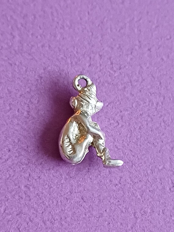 Vintage very tiny silver pixie pendant charm, old… - image 6