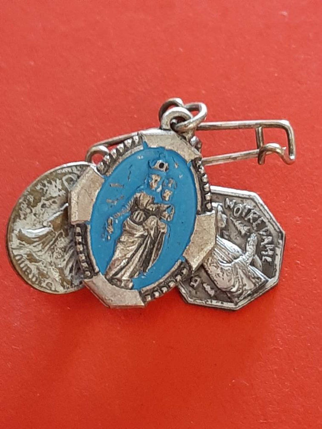 Vintage Mix of Religious Catholic French Medal Pendants of Our Lady ...