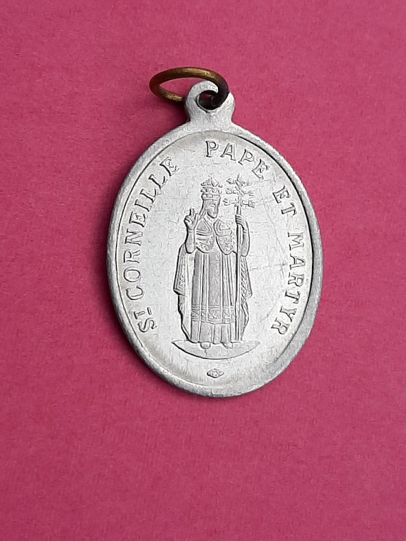 Religious Belgium aluminum patron medal pendant o… - image 6