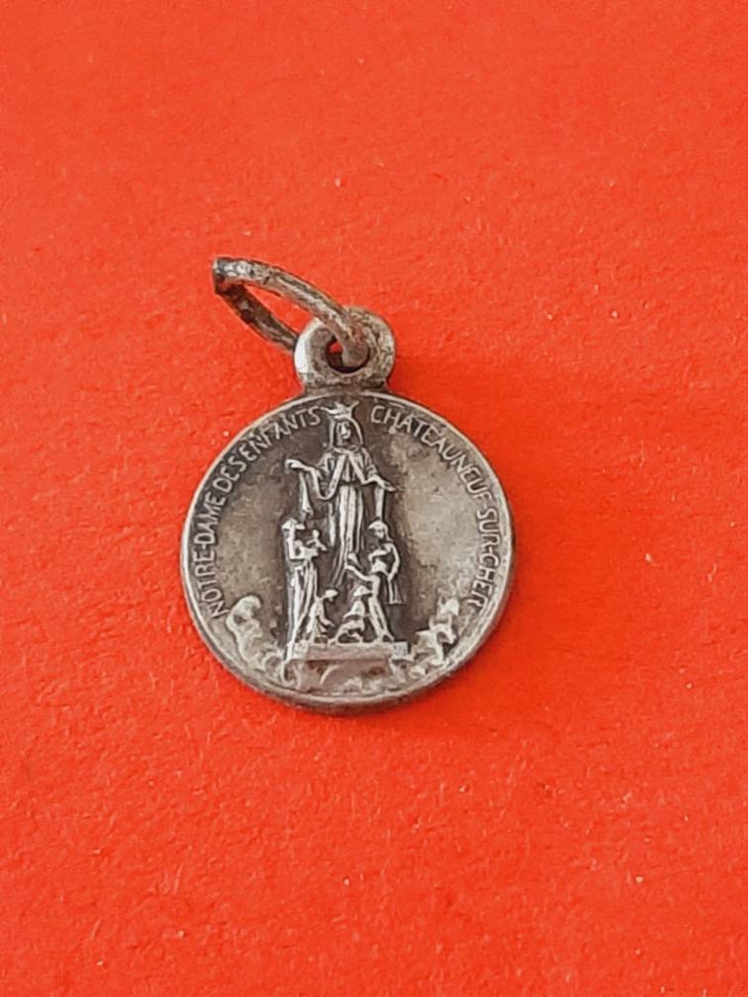 Vintage Religious Catholic French Signed Medal Pendant of Our Lady of ...