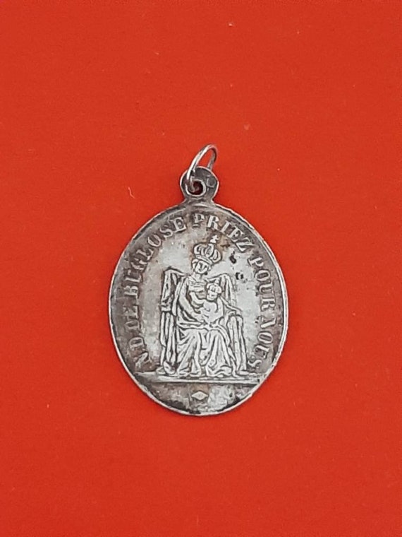 Vintage religious Catholic silver plated medal pe… - image 7