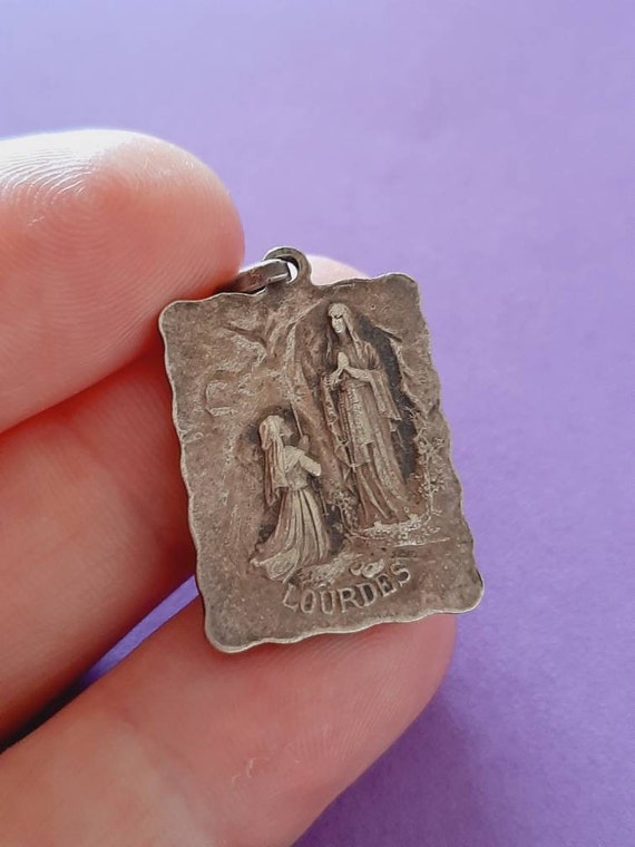 Vintage religious Catholic French silver and gold… - image 9