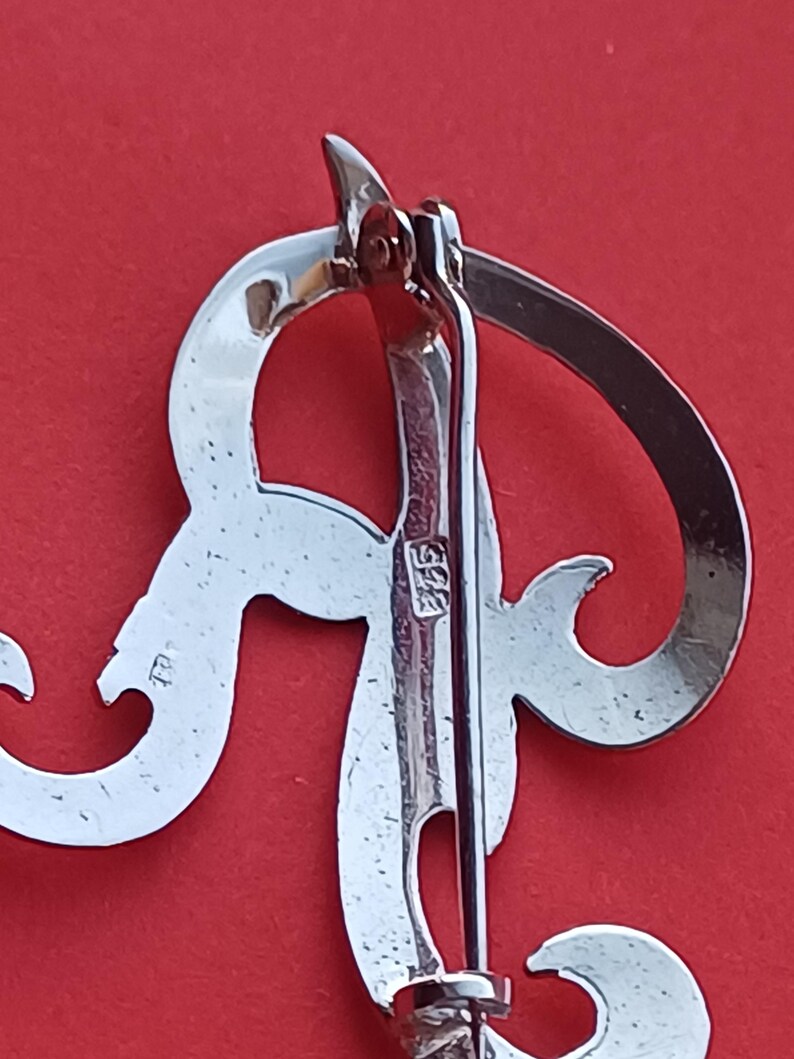Vintage Silver Hallmarked Initial R Letter Brooch, Scarf Pin With the ...