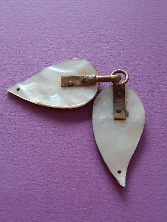 Vintage, art nouveau, copper and mother of pearl … - image 8