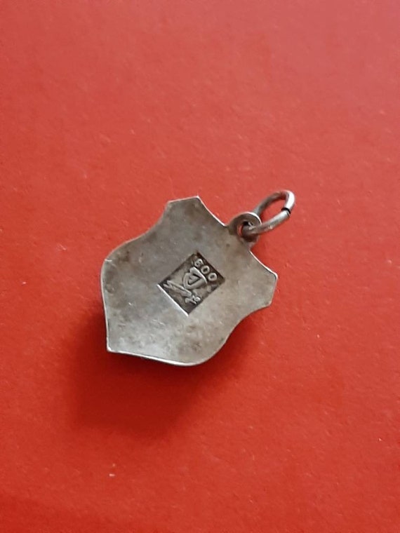 Vintage German silver 800 and enamel charm of Tit… - image 5