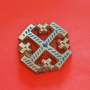 Religious vintage large gold plated handpainted Jerusalem Cross, Jerusalem, Jerusalem souvenir