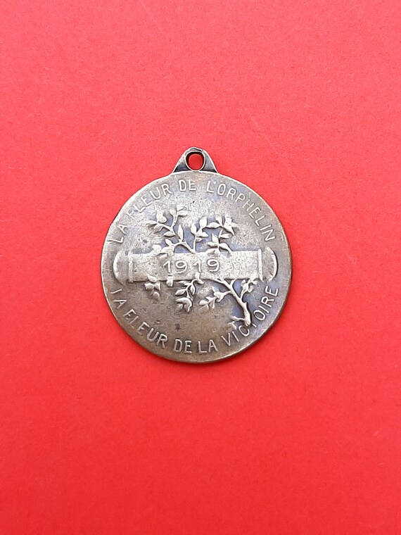 Antique bronze medal pendant of Prince Charles an… - image 7