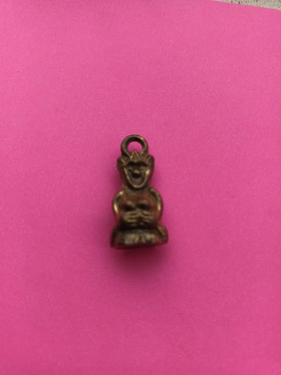 Vintage brass pixie charm, old pixie charm, pixie… - image 8