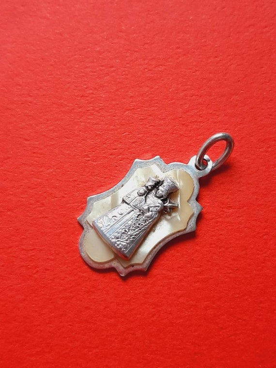 Religious Catholic vintage 3d silver plated and m… - image 2
