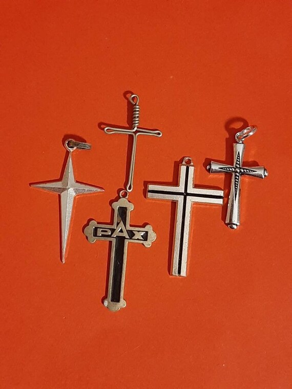 Vintage Religious Catholic Cross Charms, Vintage Cross Charm