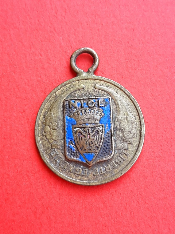 Ancien Pendentif Métal Argenté Armoirie Blason Bretagne 4,8 g