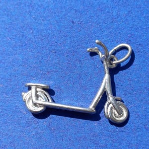 Vintage marked silver pendant charm of a scooter, silver scooter charm, old scooter charm
