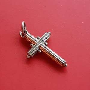 Vintage religious Catholic gold plated cross charm, gold plated cross necklace, gold plated vintage cross pendant