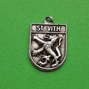 Vintage silver plated travel shield or charm of Sankt Vith Belgium image 3
