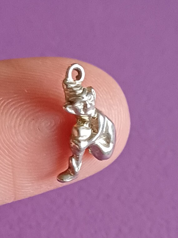 Vintage very tiny silver pixie pendant charm, old… - image 9