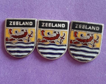 Vintage DIY Emaille Reiseschilde von Zeeland, Niederlande, Vintage Zeeland, Wappen Zeeland, diy Zeeland