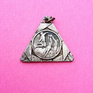 Vintage sport medal pendant charm medal volleyball collectors item collectible, antique volleyball
