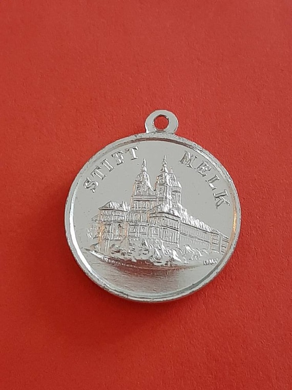 Melk Austria Religious Catholic vintage aluminum medal pendant of Stift Melk Austria