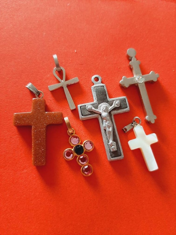 Vintage Religious Catholic French Collection of Crosses, Vintage