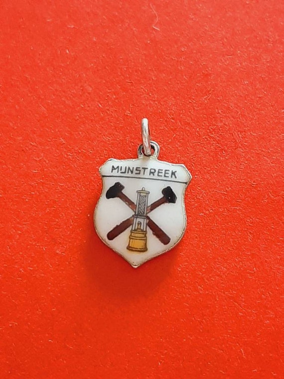 Vintage Dutch silver 800 and enamel charm of Heer… - image 1