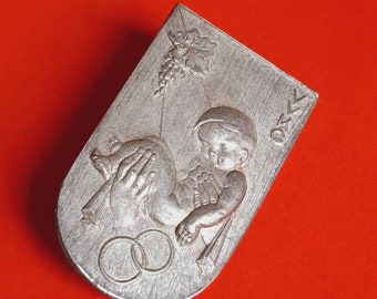 Broche De Baptême Religieuse En Argent Vintage - Occasion Avec Traces D'usure - France