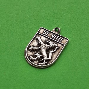 Vintage silver plated travel shield or charm of Sankt Vith Belgium image 7