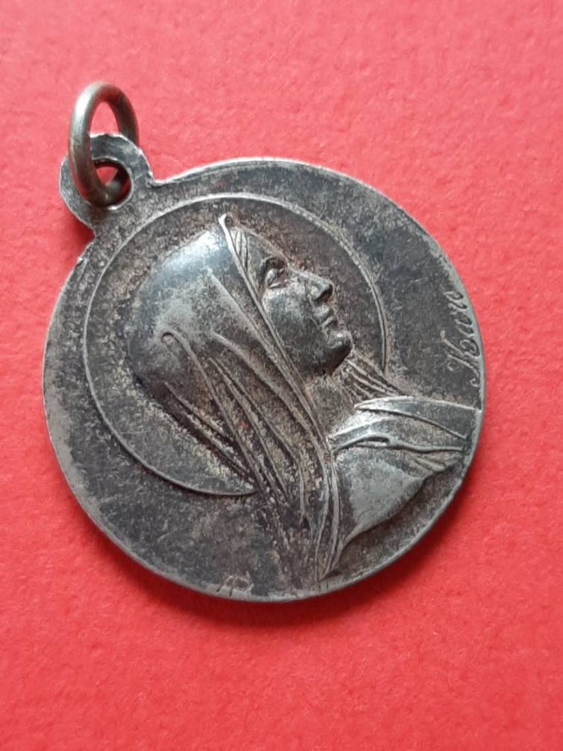 place of pilgrimage Montaigu Vintage medal pendant of Our Lady Notre Dame Scherpenheuvel Mother Mary Devotion signed Penin and Karo