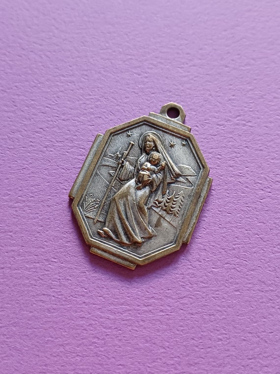 Vintage religious Catholic Italian silver plated m