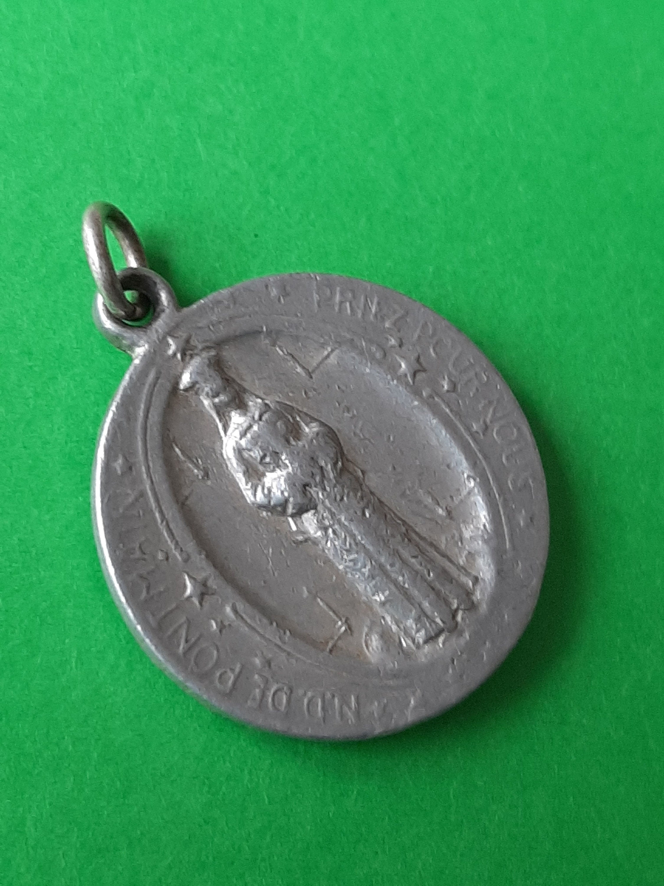 Religious Large Vintage French Catholic Medal Pendant Notre Dame De ...