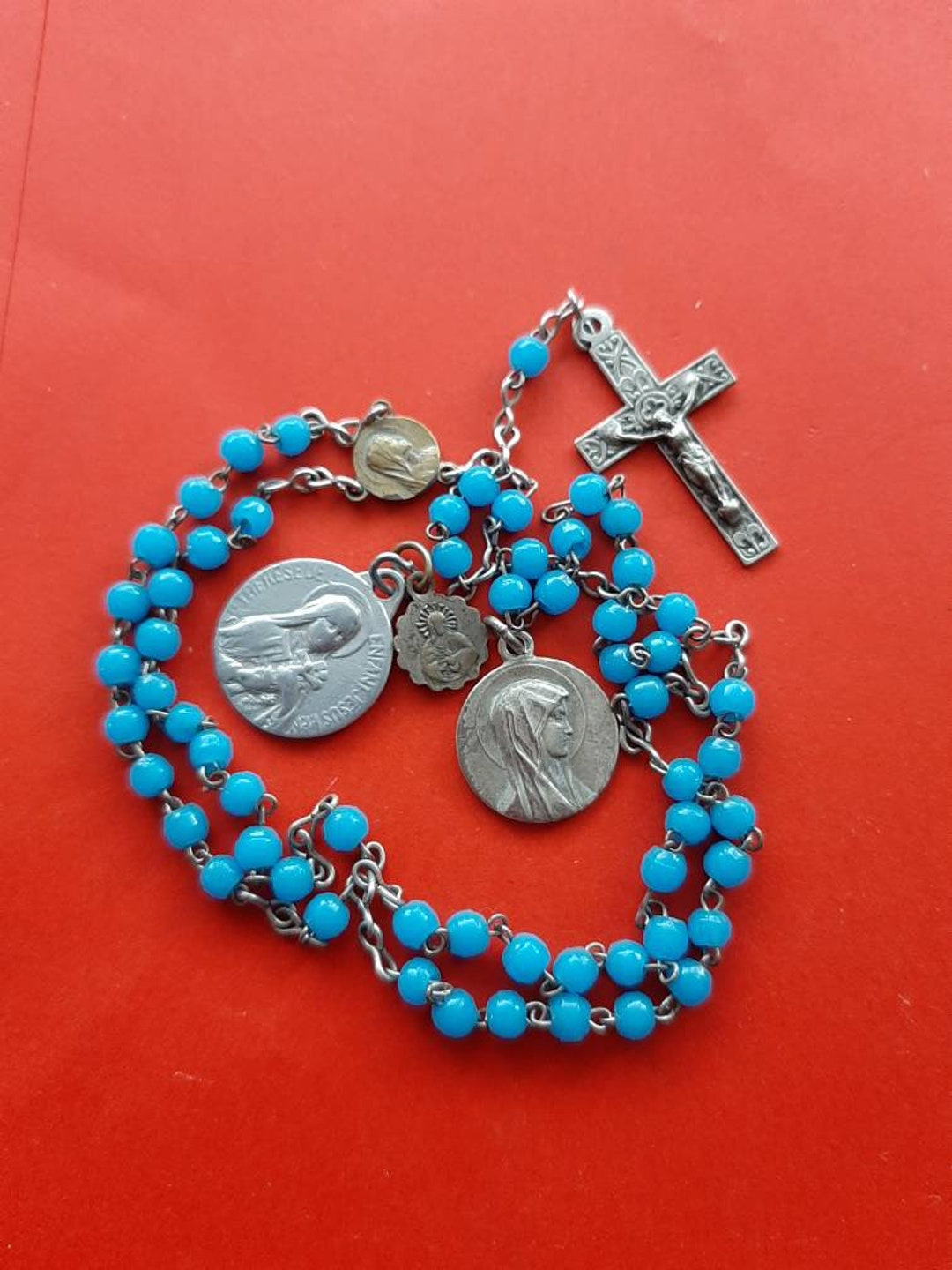 Vintage Assortment of Religious Catholic Items, Rosary Crucifix Jesus