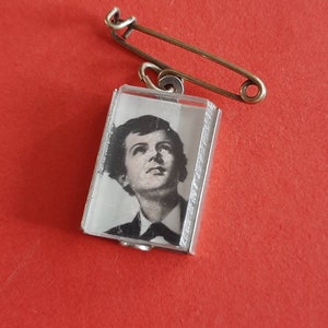 Vintage religious Catholic Italian glass charm of Saint Dominic Savio, old charm St Dominic Savio