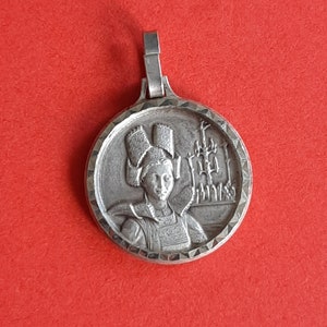 Beautiful vintage French silver plated pendant of Breiz, Brittany pendant, souvenir Brittany
