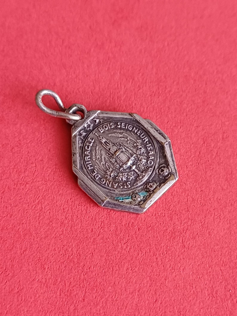 Vintage Religious Catholic Floral Silver Plated Medal Pendant of Our ...