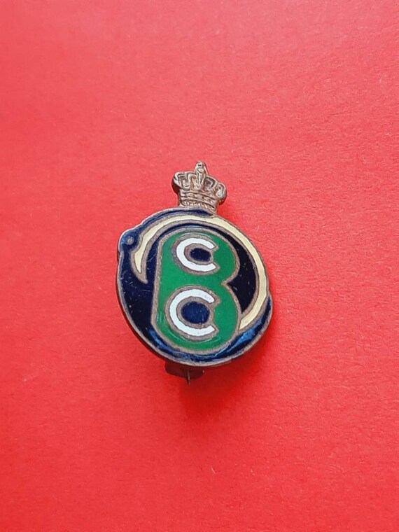 Rare bouton ancien en métal émaillé, émaux cloisonnés, émail